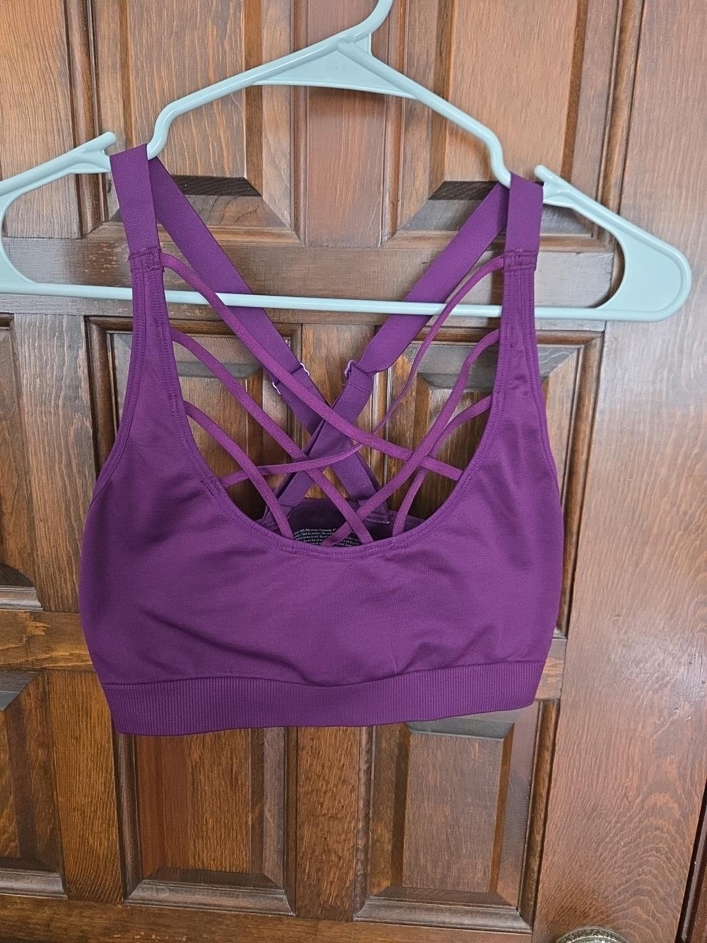 Women’s Strappy Back Sports Bra - Purple